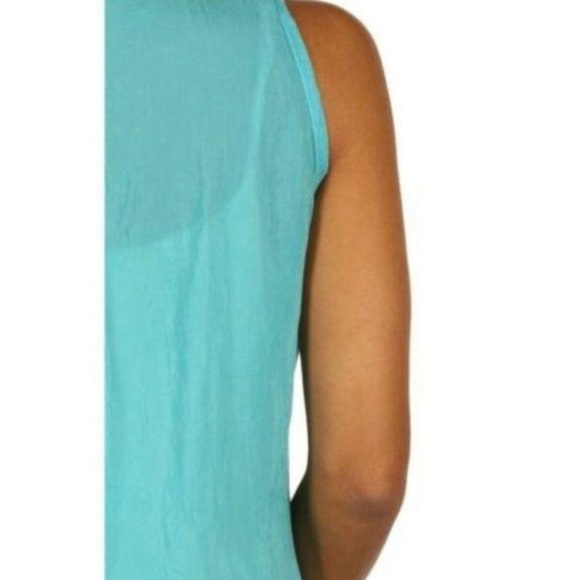JOHNNY WAS Ruffle Embroidered Tank Top - Size XS in Beautiful Shade of Turquoise - Picture 6 of 14